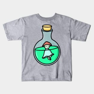 Mushroom Man In A Bottle Kids T-Shirt